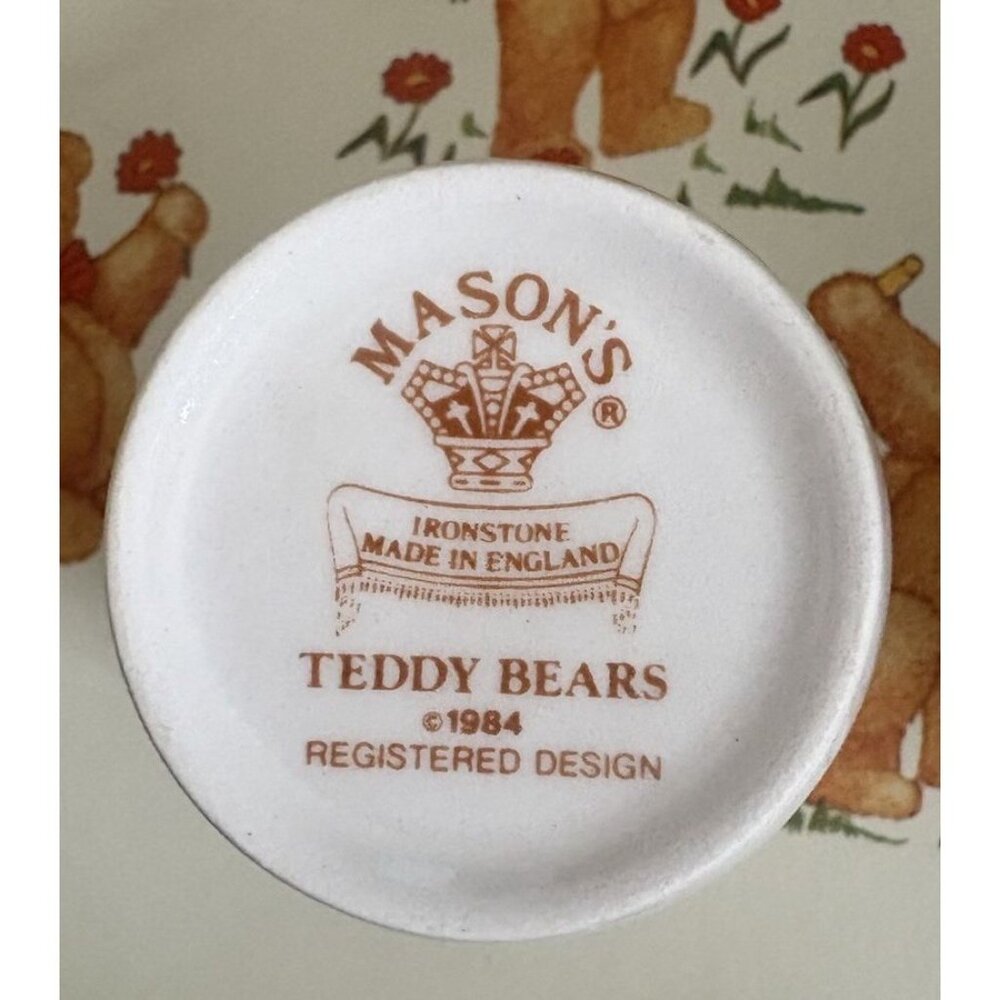 Mason’s Ironstone Teddy Bears Children’s Set Bowl, Cup, Egg Cup & Plate 4 Pc Set - Picture 4 of 6